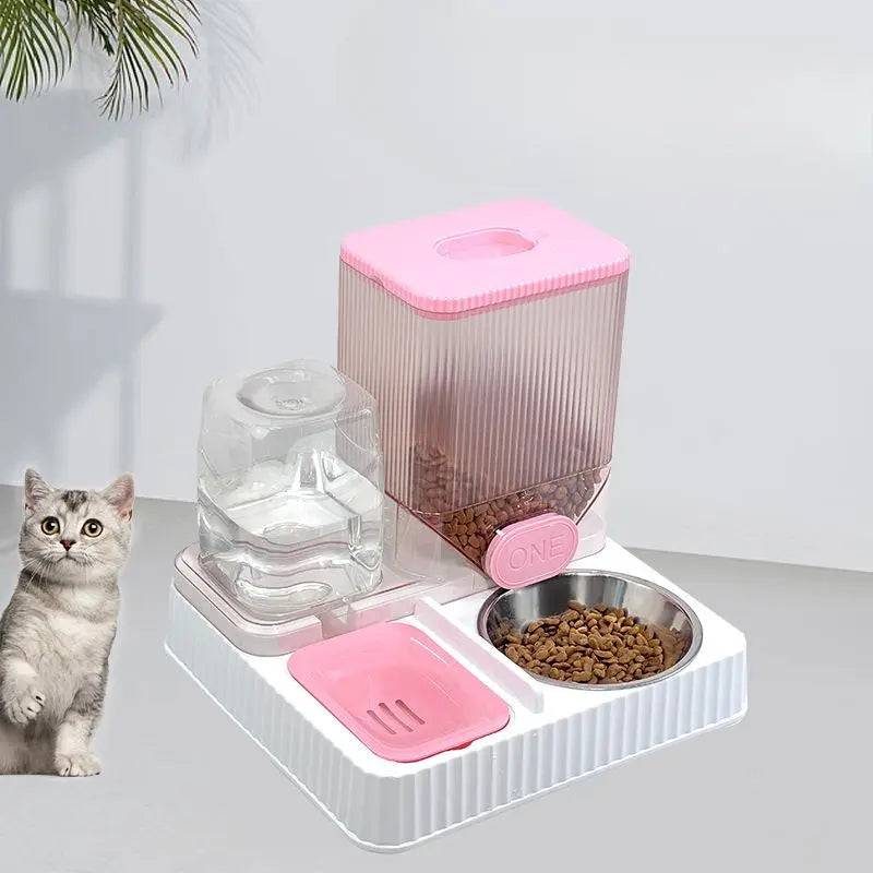 Automatic Pet Feeder with Bowl, Large Capacity Pet Water Dispenser, Pet Feeding Supplies, Dogs & Cats Accessories, Pet Products